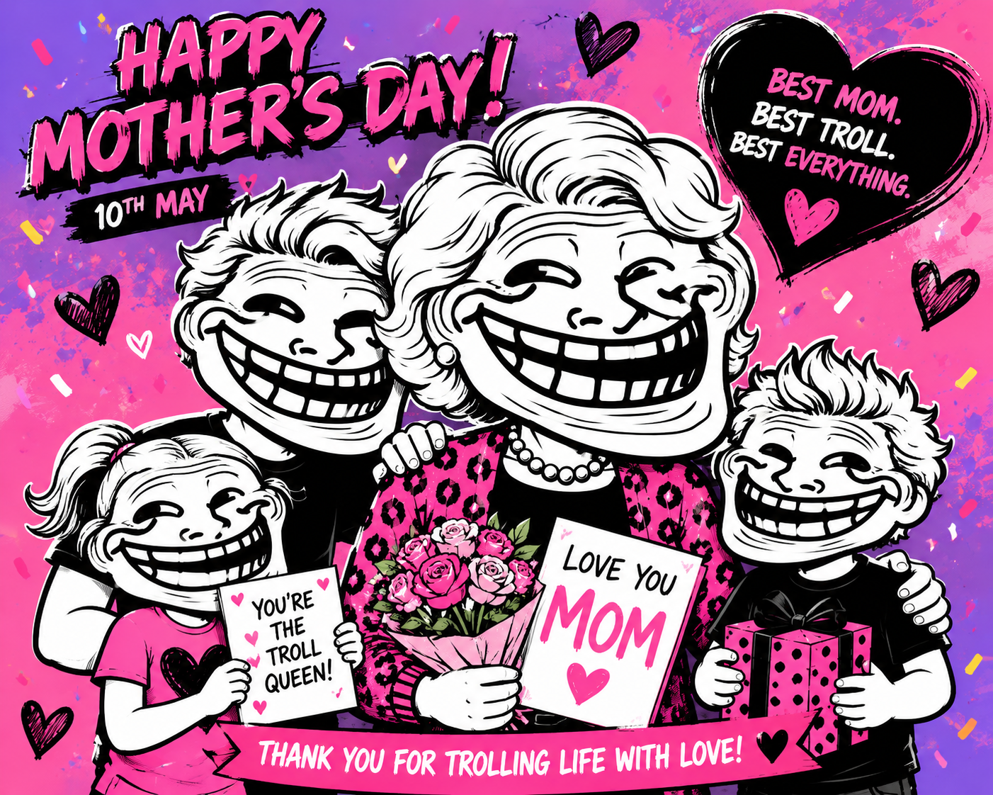 Troll Mom having fun